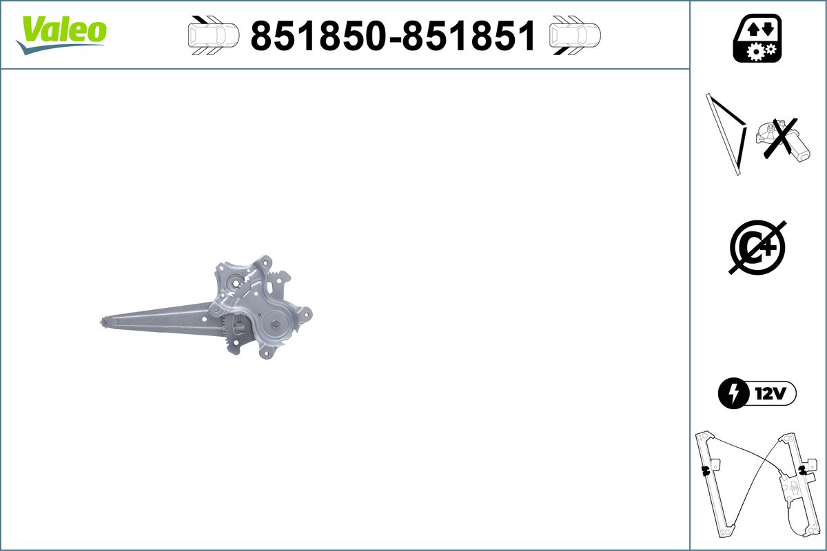 Стеклоподъемник - 851850 VALEO